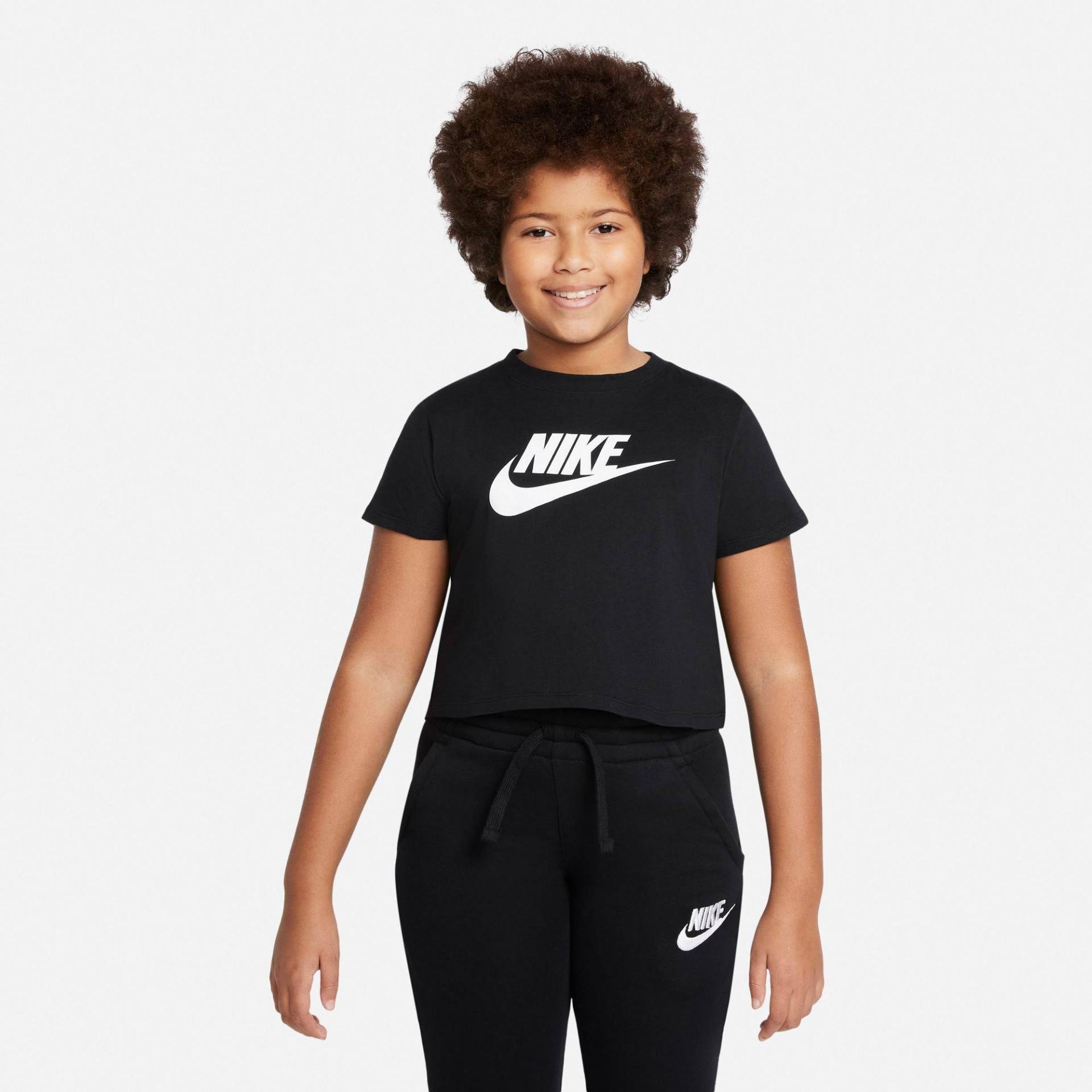 T-shirt, Kurzarm Mädchen Schwarz Bedruckt M von NIKE