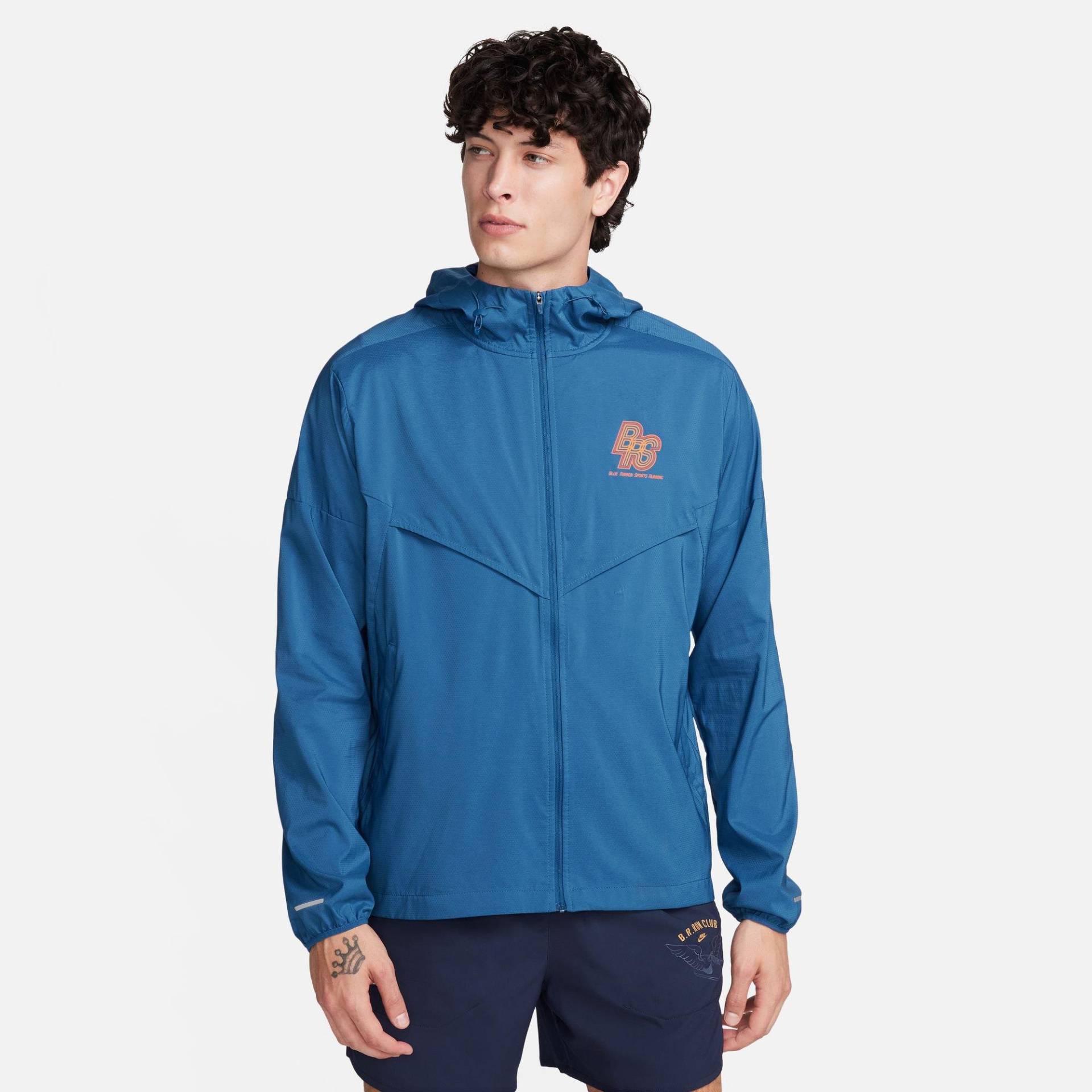 Trainerjacke Mit Kapuze Herren Blau L von NIKE