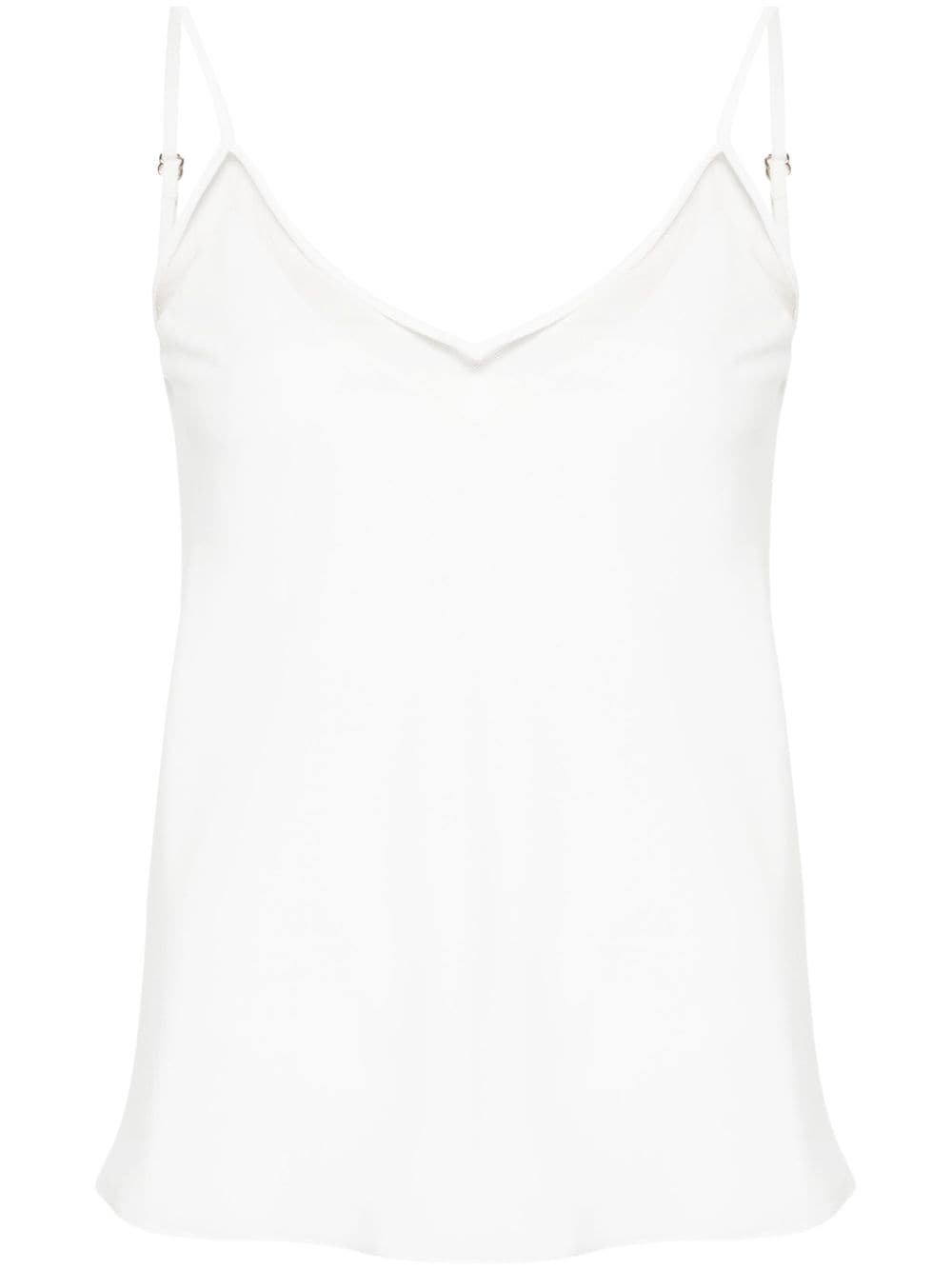 NISSA V-neck crepe de chine tank top - White von NISSA