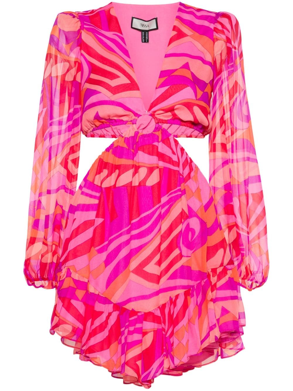 NISSA abstract-print cut-out minidress - Pink von NISSA