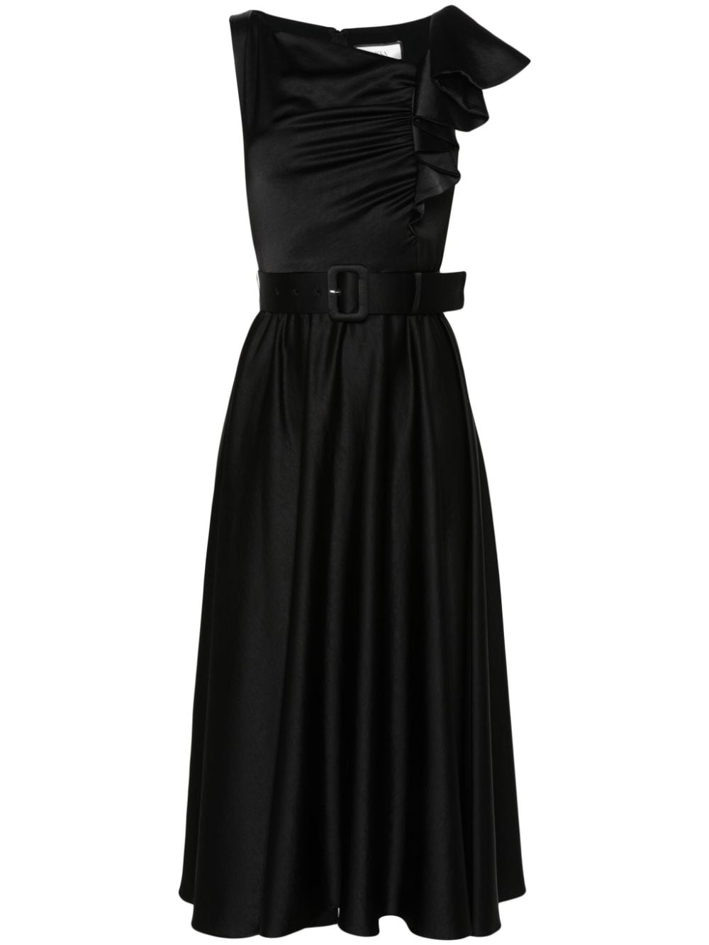 NISSA belted midi dress - Black von NISSA