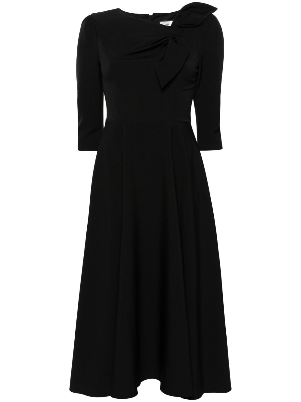 NISSA bow-detail midi dress - Black von NISSA