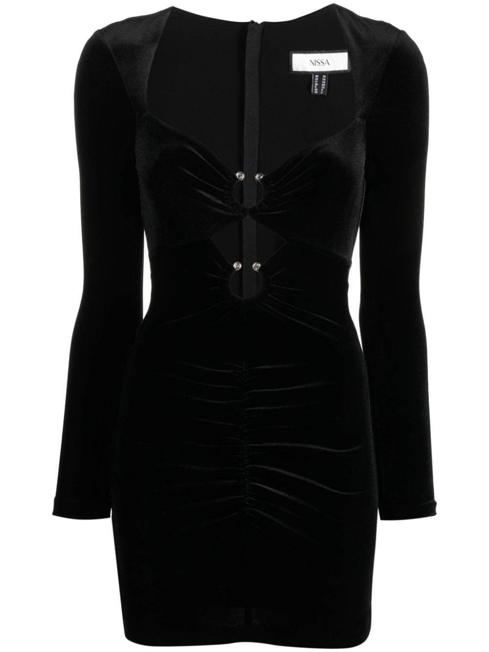 NISSA cut-out velvet minidress - Black von NISSA