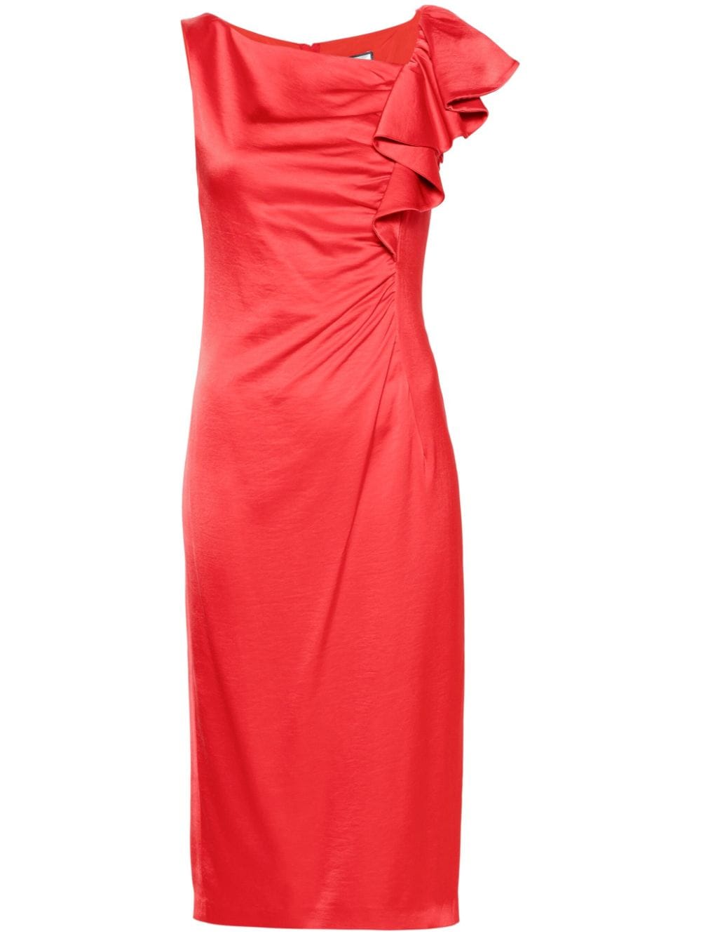 NISSA draped-detailing satin midi dress - Red von NISSA