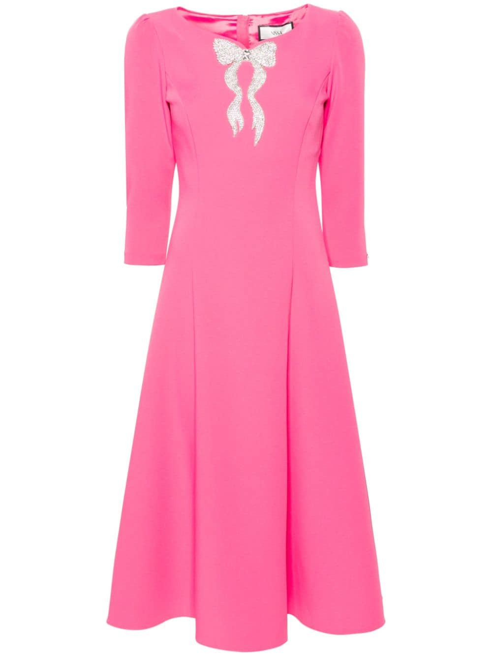 NISSA rhinestoned crepe midi dress - Pink von NISSA