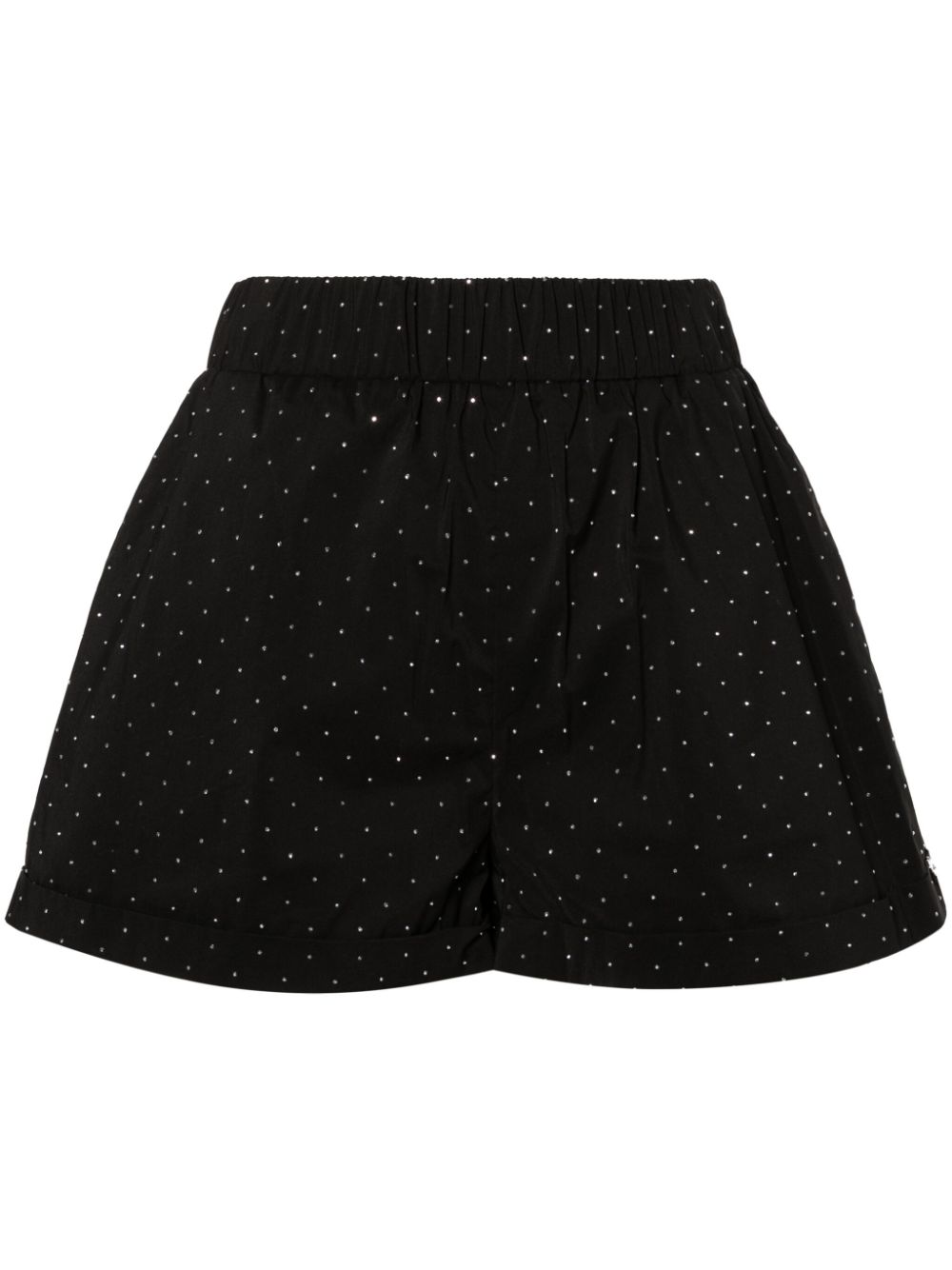 NISSA rhinestoned poplin shorts - Black von NISSA