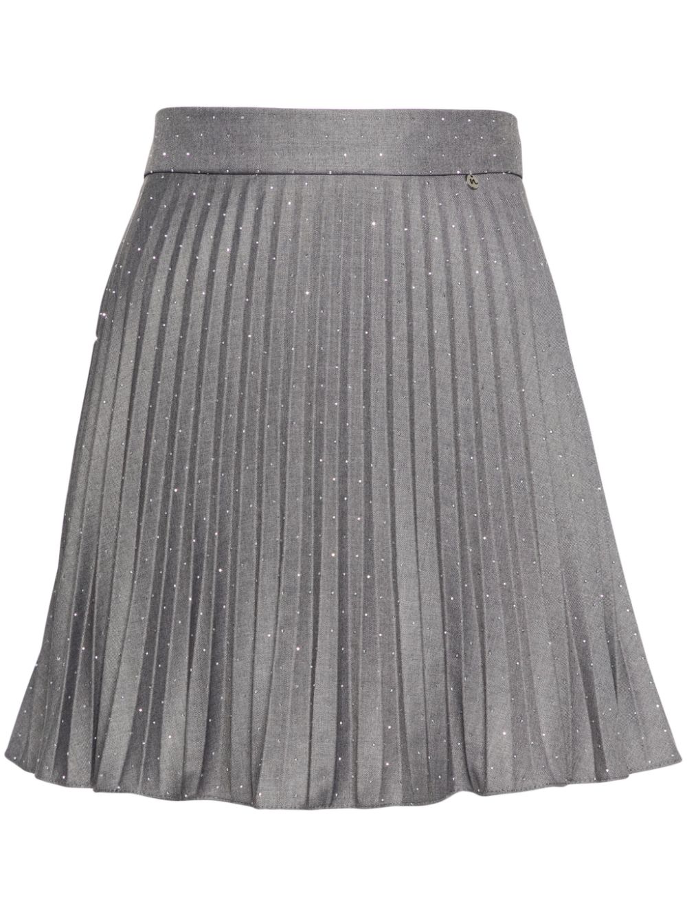 NISSA rhinestoned pleated miniskirt - Grey von NISSA