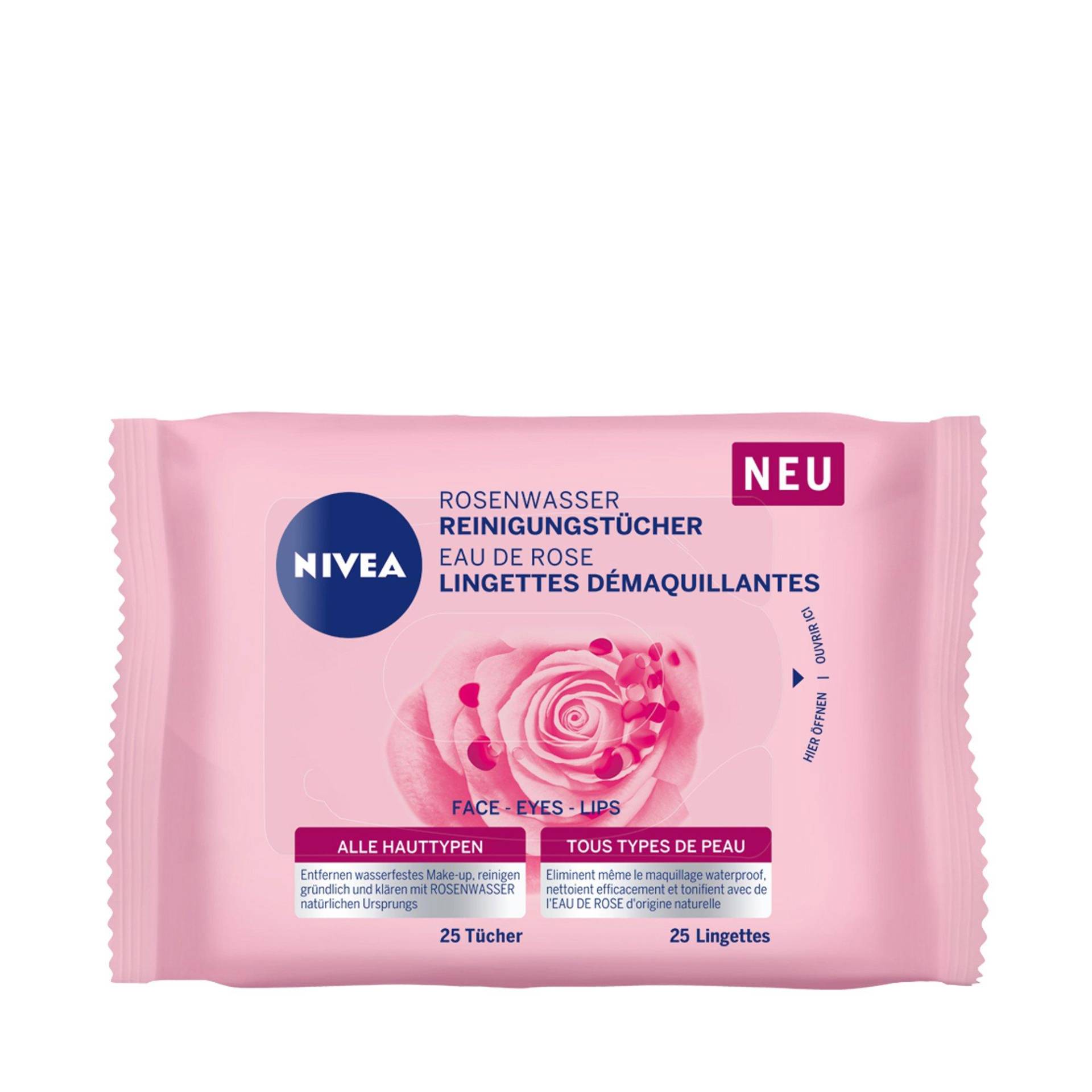 Rosenwasser Reinigungstücher Damen  25 pezzi von NIVEA