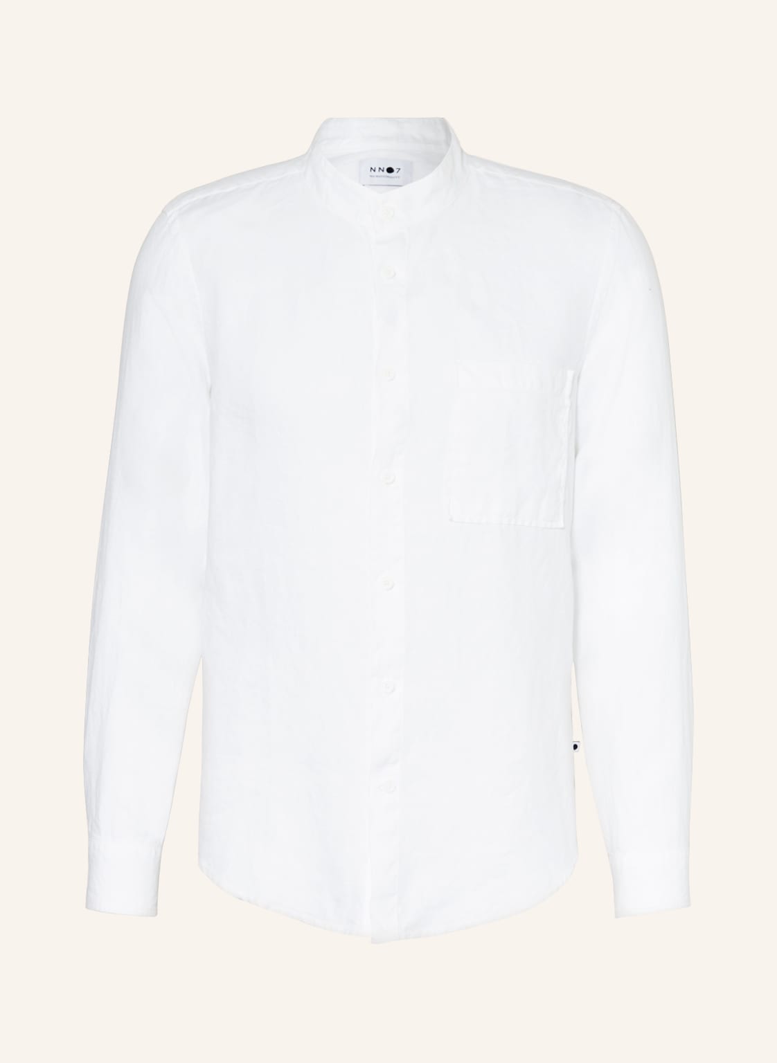 Nn.07 Leinenhemd Eddie Regular Fit Mit Stehkragen weiss von NN.07