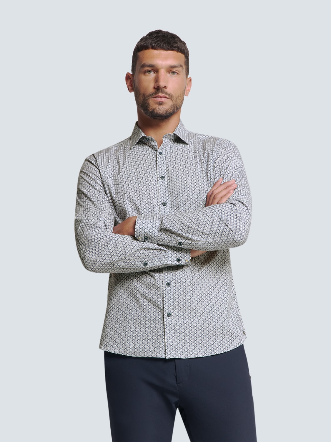 NO EXCESS Langarmhemd, gemustert, mit Knopfleiste NO EXCESS Langarmhemd, gemustert, mit Knopfleiste von NO EXCESS