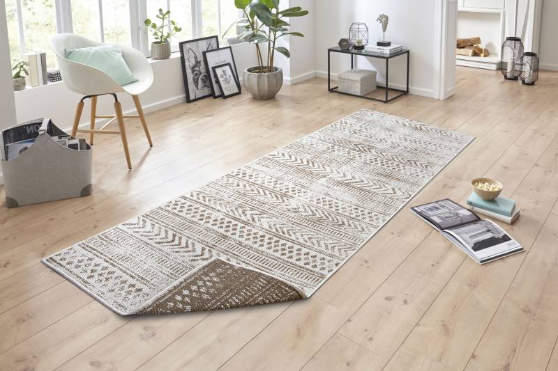 NORTHRUGS Teppich »BIRI Wendeteppich«, rechteckig, 5 mm Höhe, In-& Outdoor, Wetterfest, Balkon, Läufer, Wohnzimmer, Wasserfest, Boho von NORTHRUGS