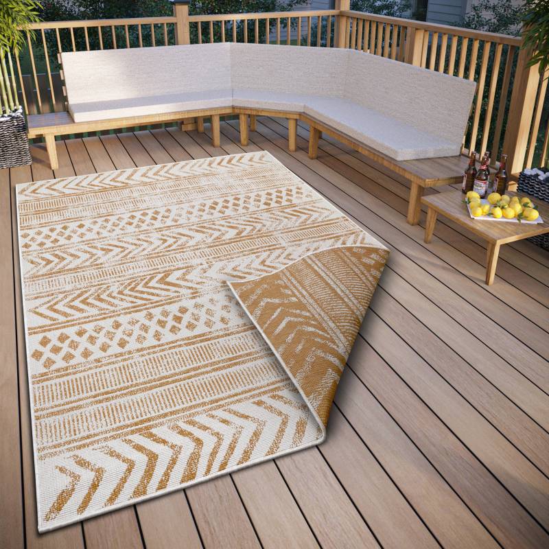 NORTHRUGS Teppich »BIRI Wendeteppich«, rechteckig, 5 mm Höhe, In-& Outdoor, Wetterfest, Balkon, Läufer, Wohnzimmer, Wasserfest, Boho von NORTHRUGS