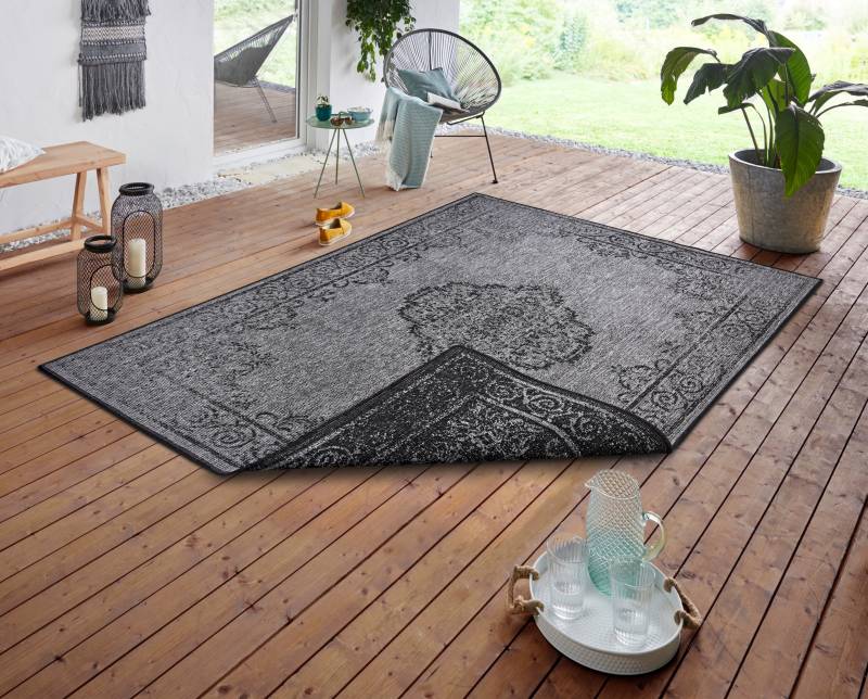 NORTHRUGS Teppich »CEBU Wendeteppich«, rechteckig, 5 mm Höhe, In-& Outdoor, Wetterfest, Balkon, Wohnzimmer, Wasserfest, Orientalisch von NORTHRUGS
