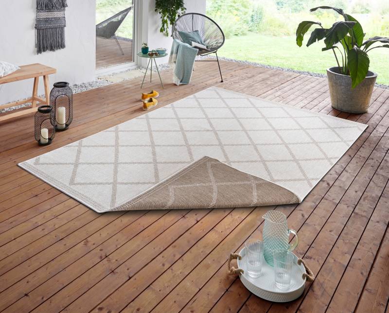 NORTHRUGS Teppich »Corsica Wendeteppich«, rechteckig, 5 mm Höhe, In-& Outdoor, Wetterfest, Balkon, Läufer, Wohnzimmer, Wasserfest von NORTHRUGS