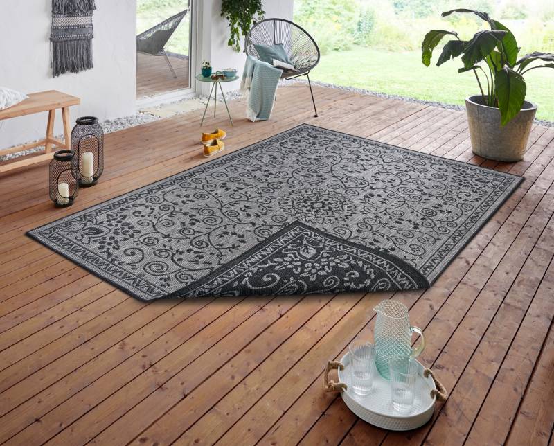 NORTHRUGS Teppich »LEYTE Wendeteppich«, rechteckig, 5 mm Höhe, In-& Outdoor, Teppich, Vintage, Wetterfest, Balkon, Garten, Wohnzimmer von NORTHRUGS