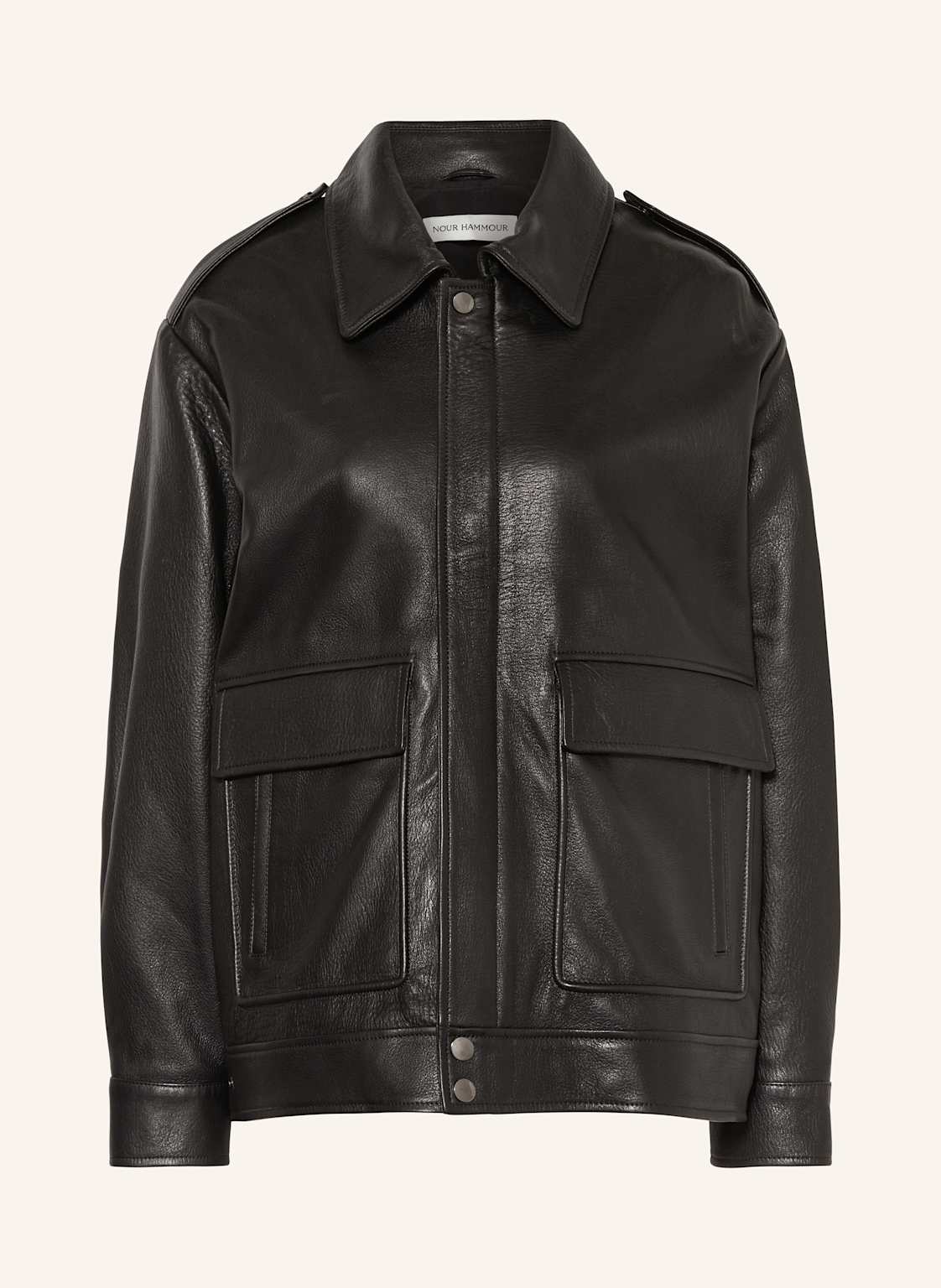 Nour Hammour Lederjacke Drey schwarz Nour Hammour Lederjacke Drey schwarz von NOUR HAMMOUR