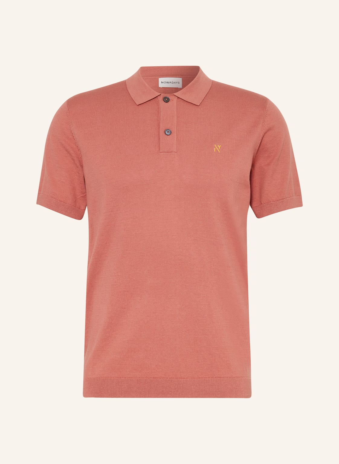 Nowadays Strick-Poloshirt Mit Seide orange von NOWADAYS