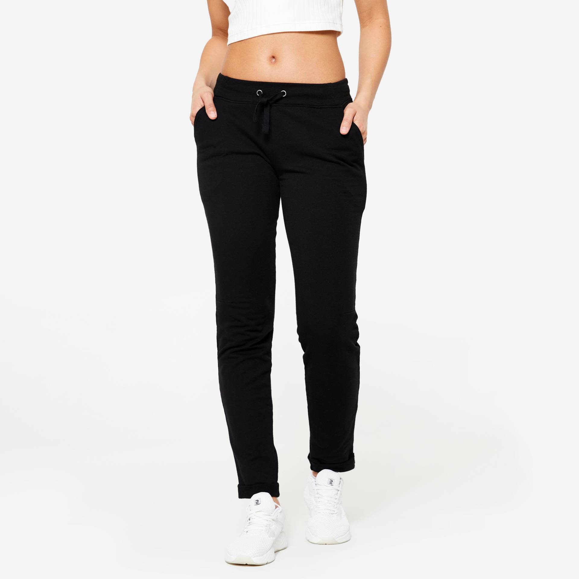 Jogginghose Fitness Mit Engem Beinabschluss Slim Schwarz Damen Schwarz L von NYAMBA