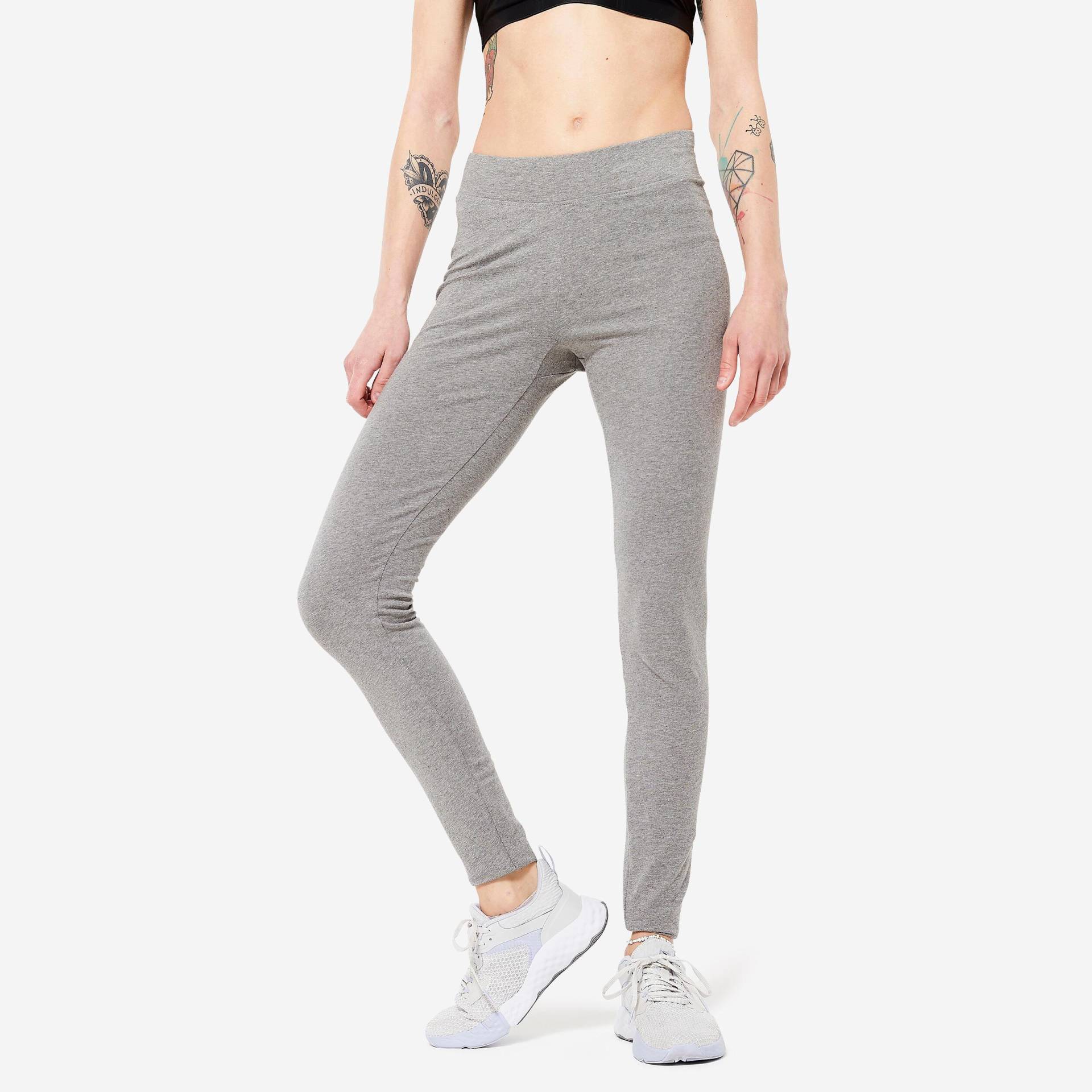 Leggings Fit+ Fitness Baumwolle Damen Grau Damen Grau XS von NYAMBA