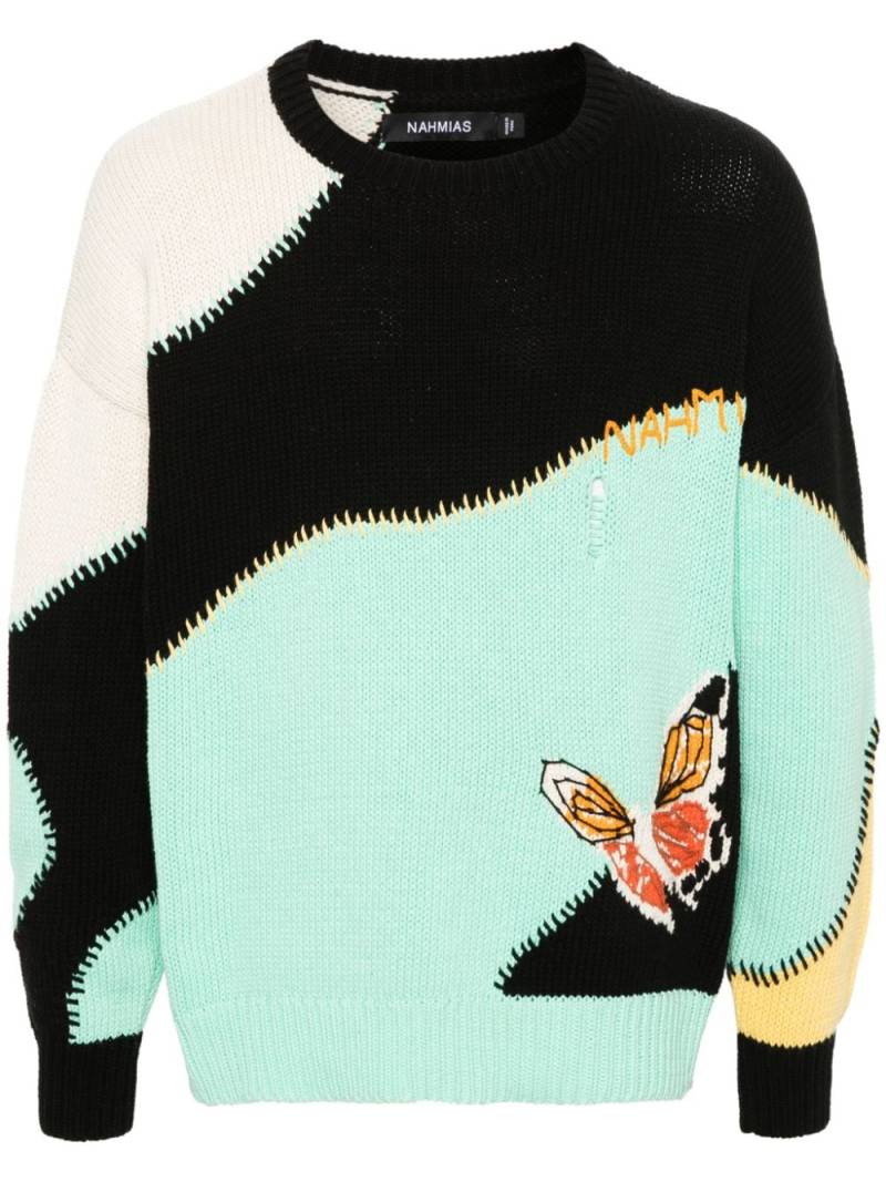 Nahmias Butterfly intarsia-knit jumper - Black von Nahmias