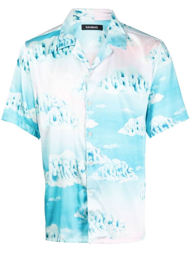 Nahmias clouds-motif short-sleeved shirt - Blue von Nahmias