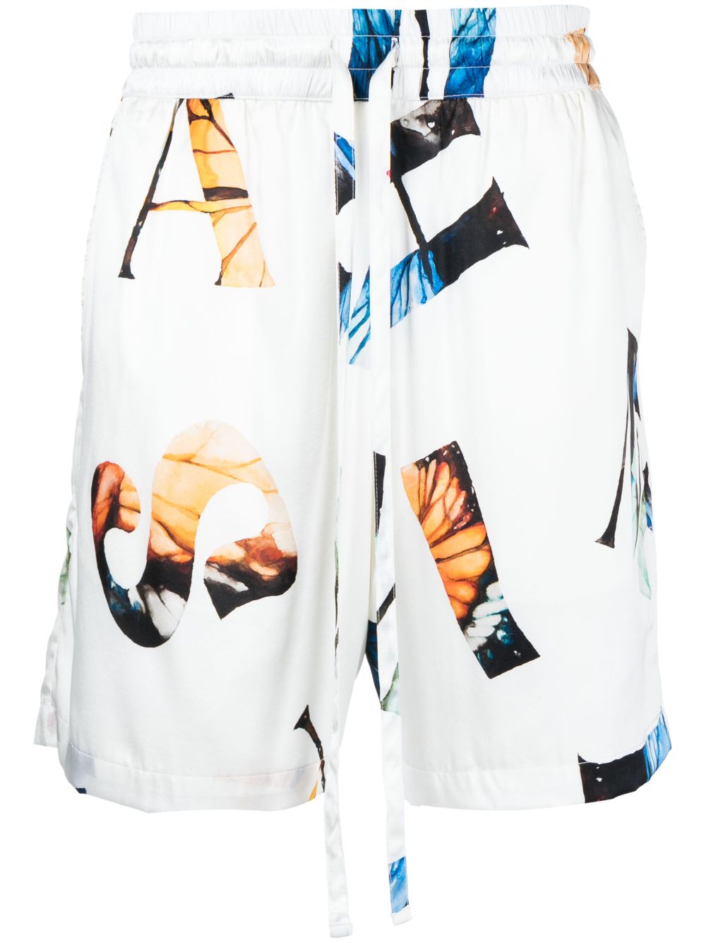 Nahmias graphic-print silk shorts - White von Nahmias