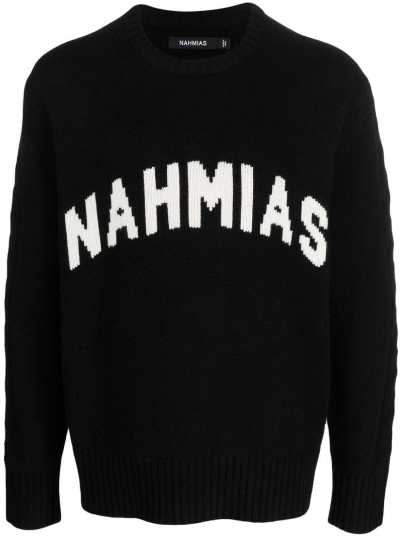 Nahmias intarsia knit logo wool jumper - Black von Nahmias