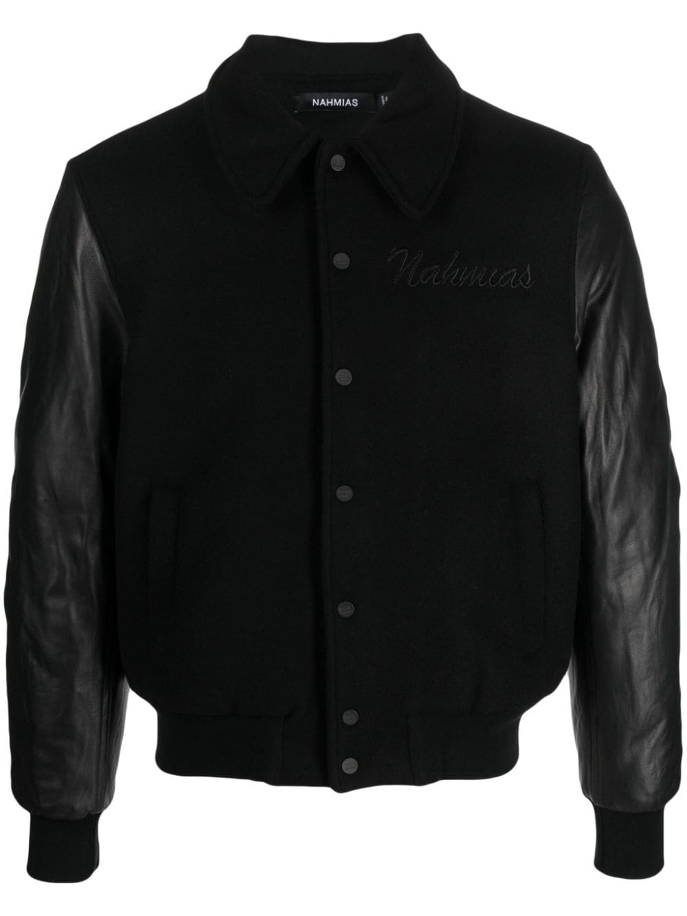 Nahmias logo-embroidered panelled bomber jacket - Black von Nahmias