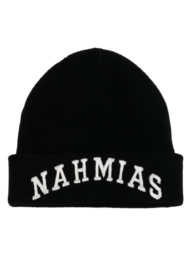 Nahmias logo-embroidered wool-cashmere blend beanie - Black von Nahmias