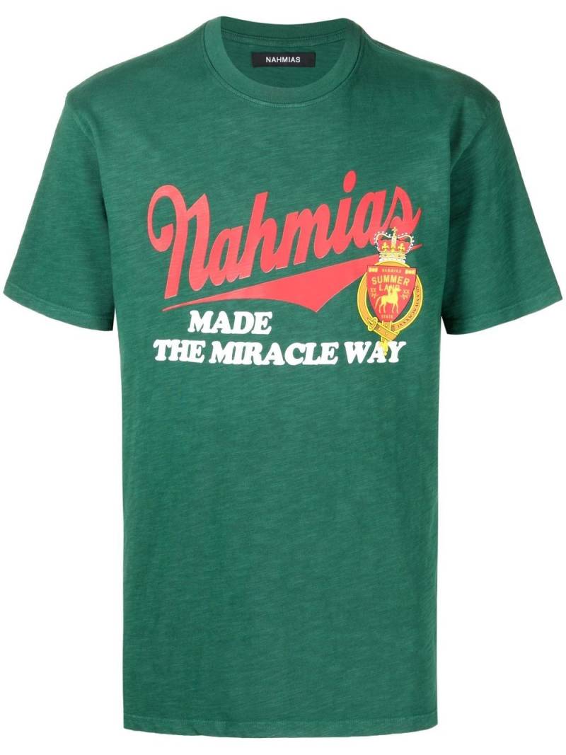 Nahmias logo-print cotton T-shirt - Green von Nahmias