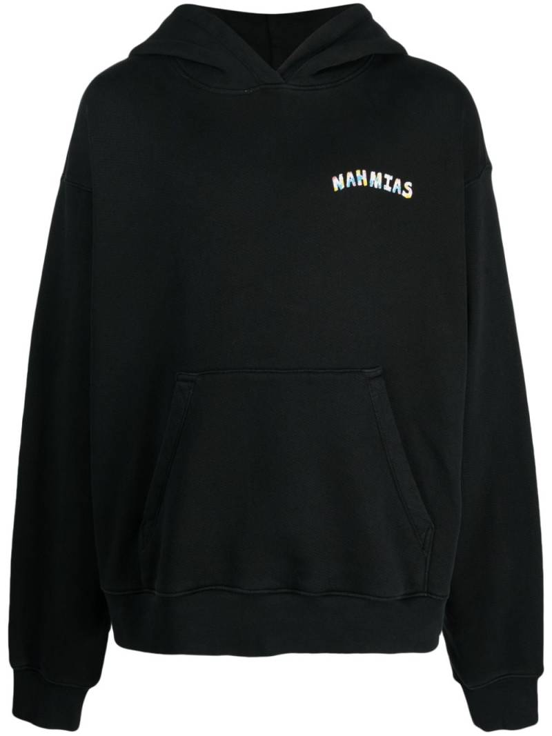 Nahmias logo-print cotton hoodie - Black von Nahmias