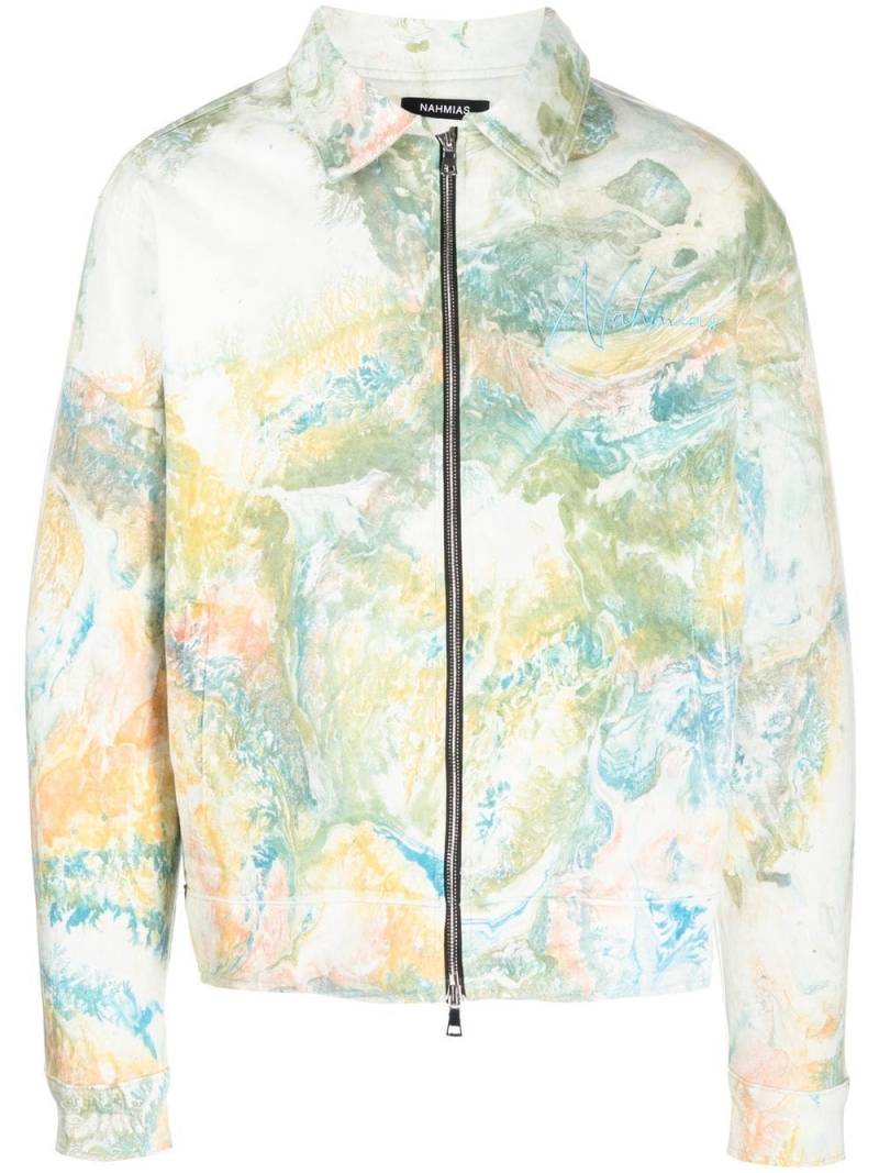 Nahmias marble-print cotton jacket - Green von Nahmias