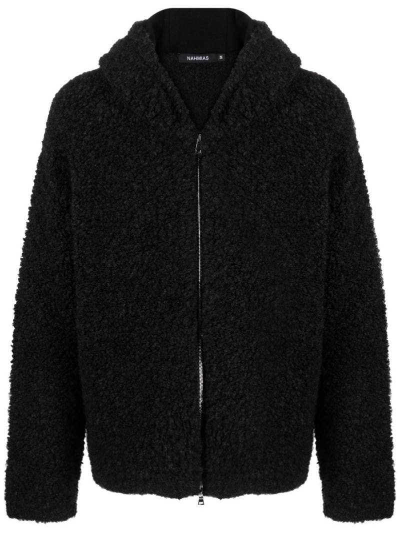 Nahmias slogan-print hooded coat - Black von Nahmias