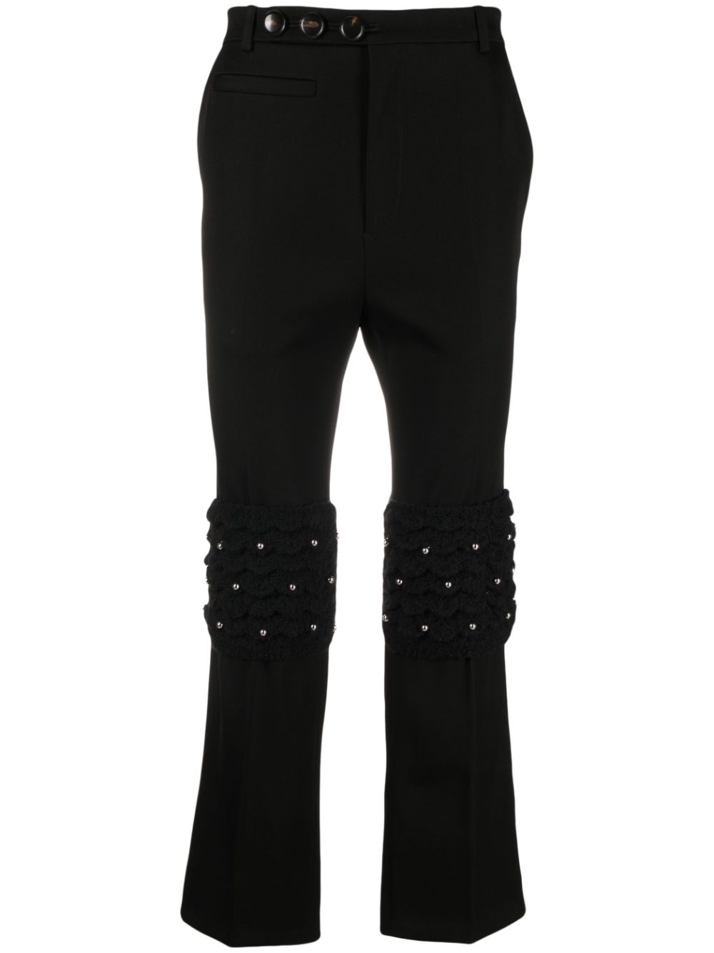 Namacheko cropped crystal-embellished flared trousers - Black von Namacheko