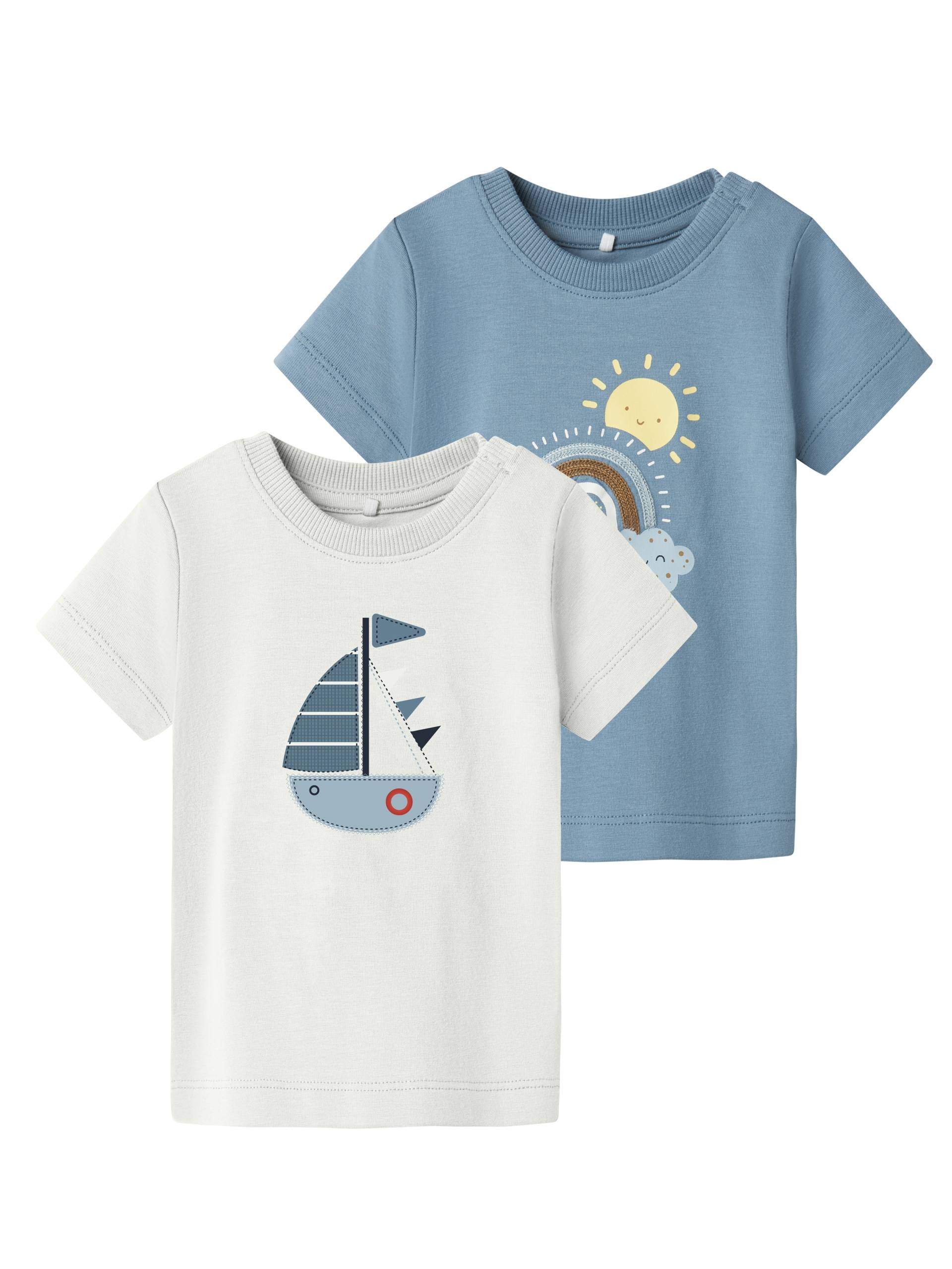 Name It Kurzarmshirt »NBMFLORIN 2P SS TOP BOX«, (Packung, 2 tlg.) von Name It