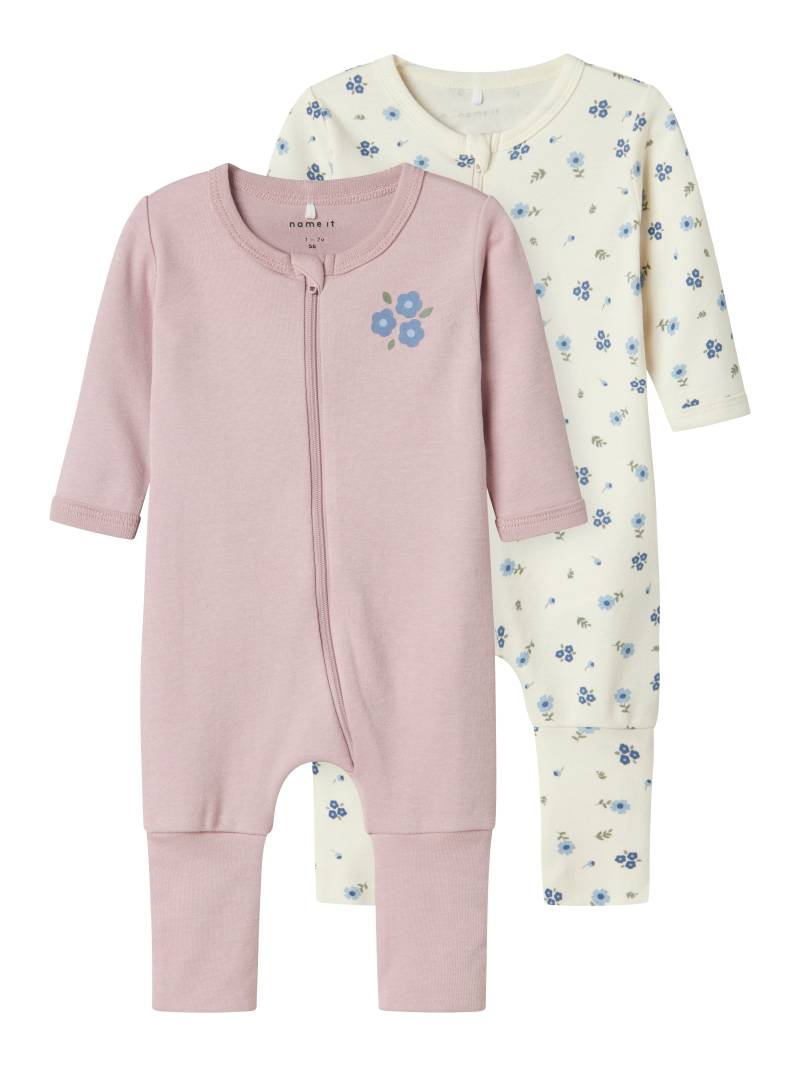Name It Pyjama »NBFNIGHTSUIT 2P ZIP FF JET FLOWER NOOS«, (Packung, 2 tlg.) von Name It