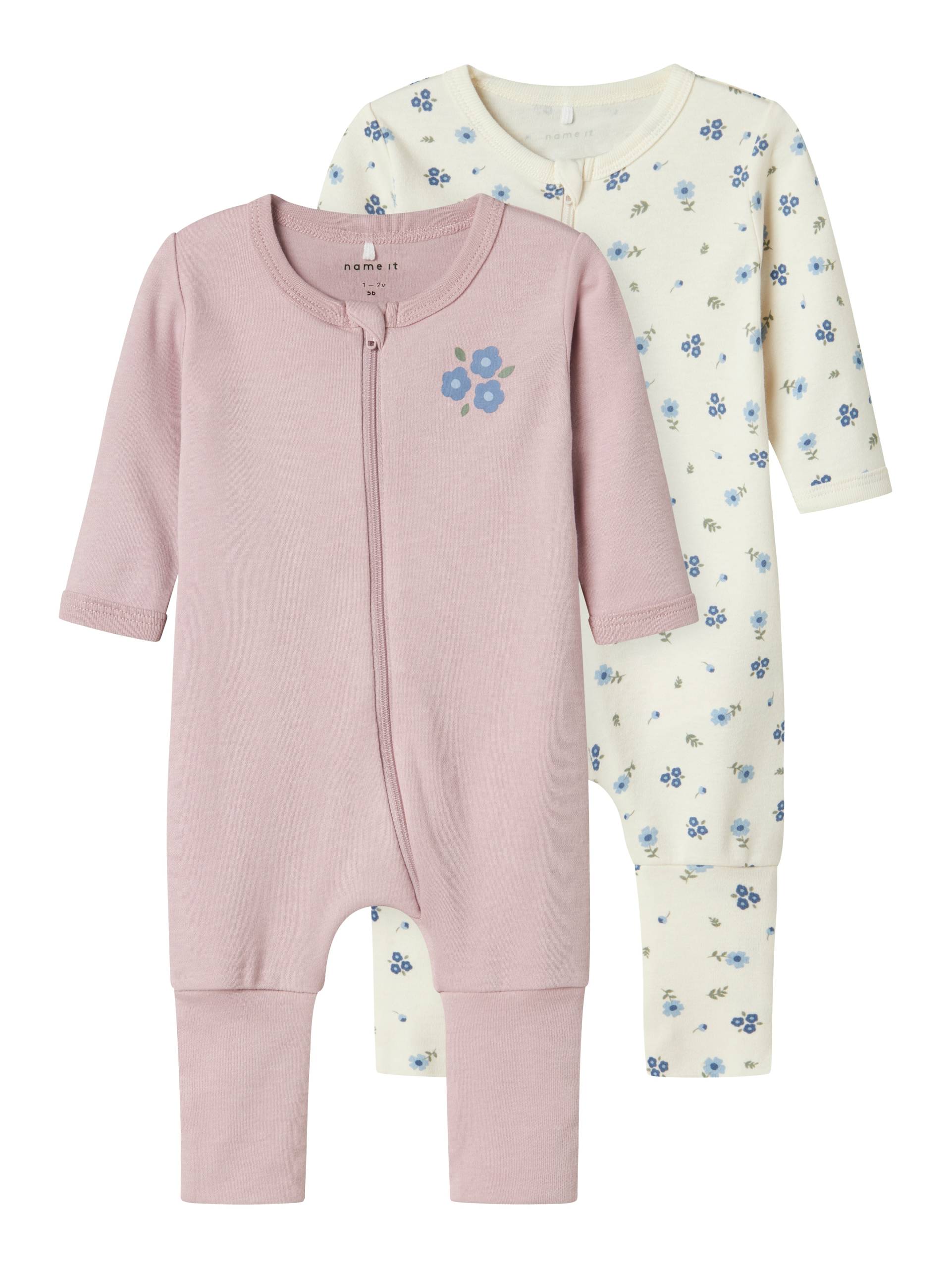 Name It Pyjama »NBFNIGHTSUIT 2P ZIP FF JET FLOWER NOOS«, (Packung, 2 tlg.) von Name It