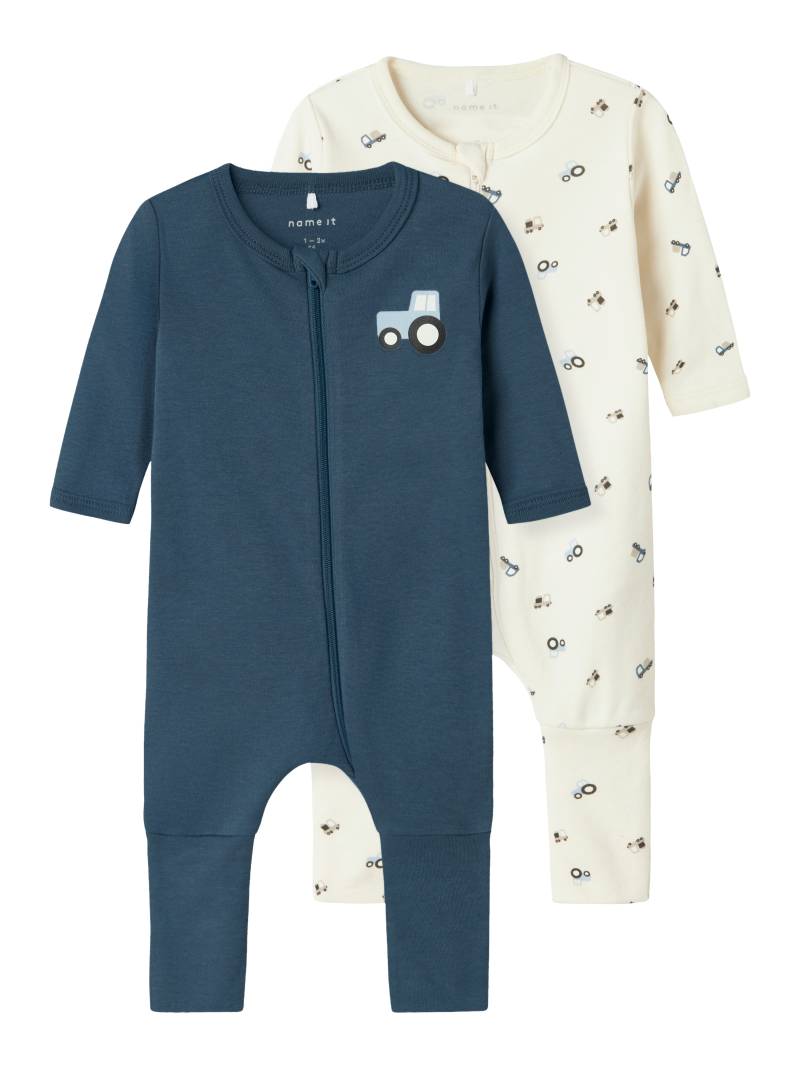 Name It Schlafanzug »NBMNIGHTSUIT 2P ZIP FF JET TRACTOR NOOS«, (Packung, 2 tlg.) von Name It