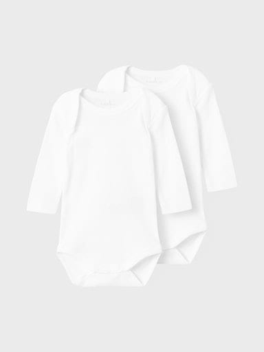 Name It Schlafanzug »NBNBODY 2P LS SOLID WHITE NOOS«, (Set, 2 tlg.) von Name It