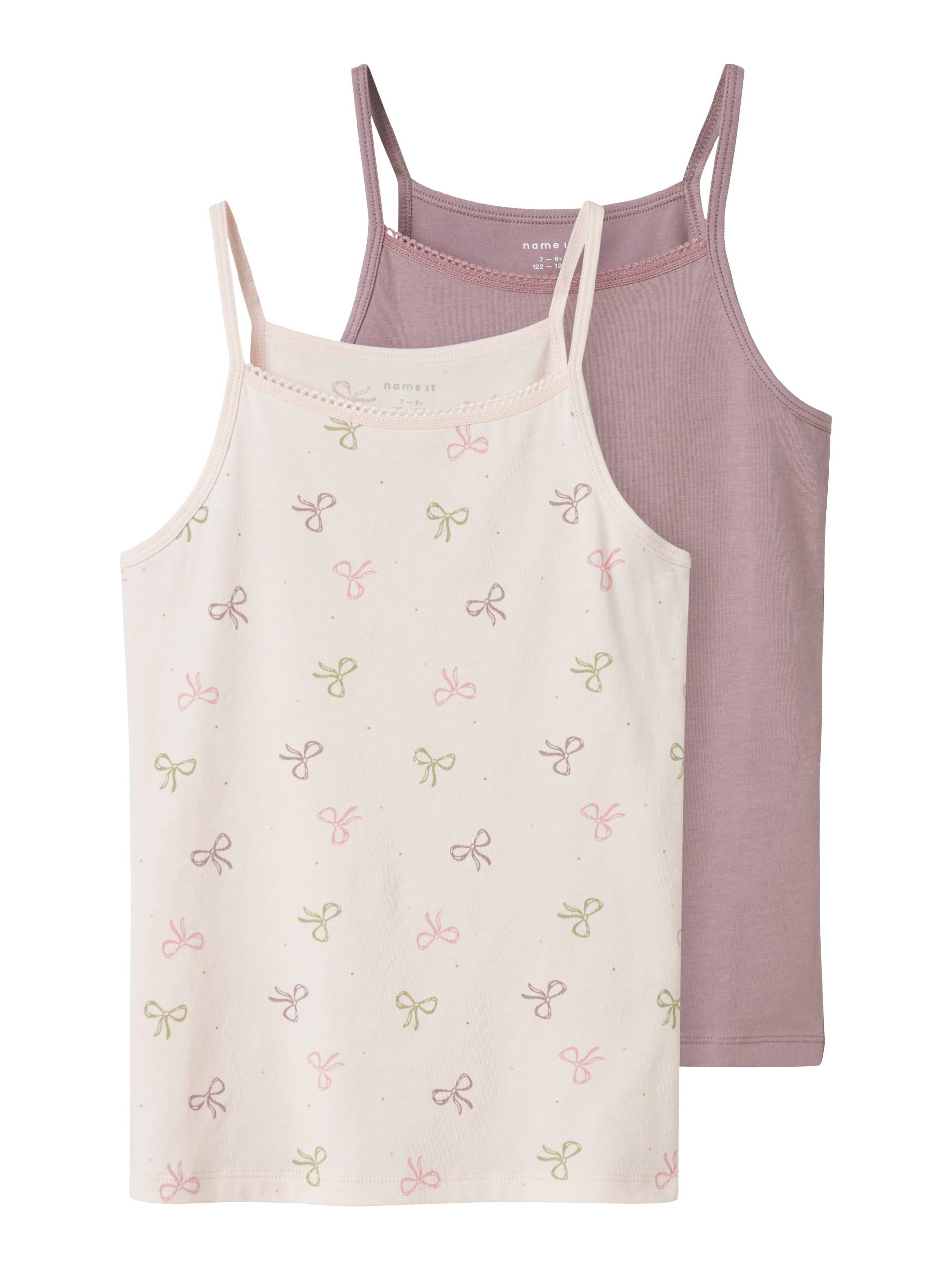 Name It Unterhemd »NKFSTRAP TOP 2P BARELY PINK BOW NOOS«, (Packung, 2 St.) von Name It