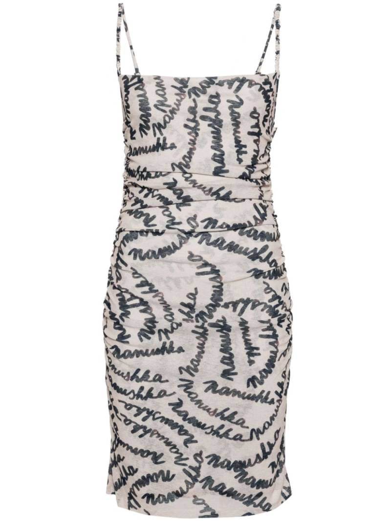 Nanushka Adie scribble-print minidress - Neutrals von Nanushka