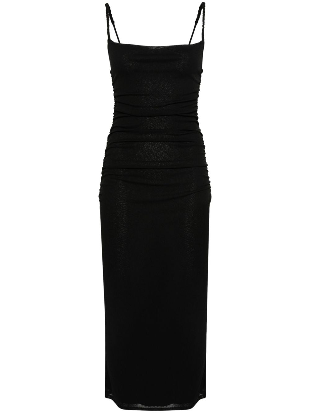 Nanushka Alexa ruched midi dres - Black von Nanushka