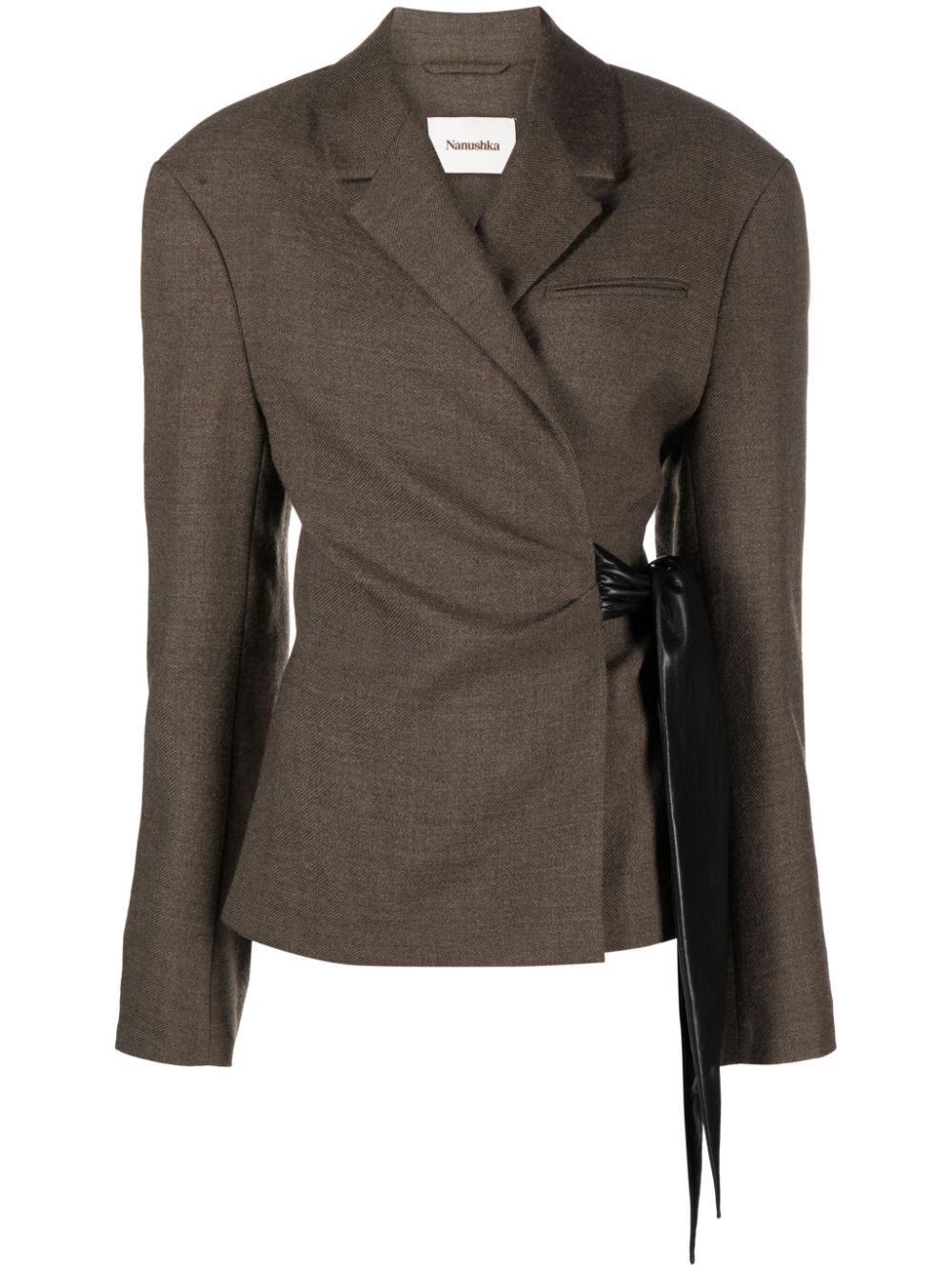 Nanushka Candace wrap wool blazer - Brown von Nanushka