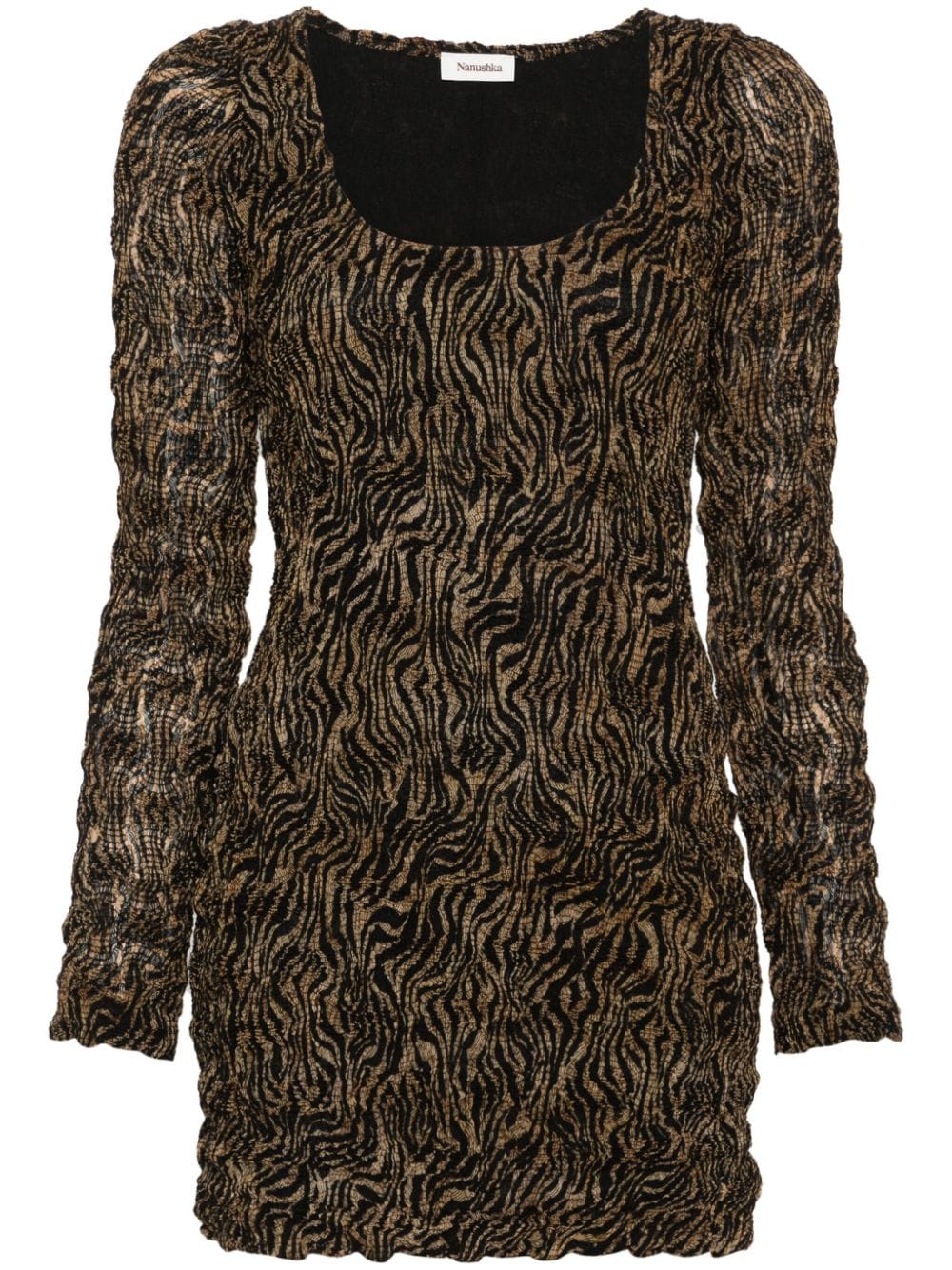 Nanushka Frensi zebra-print minidress - Brown von Nanushka