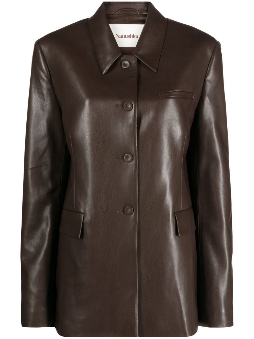 Nanushka Hadasa faux-leather blazer - Brown von Nanushka