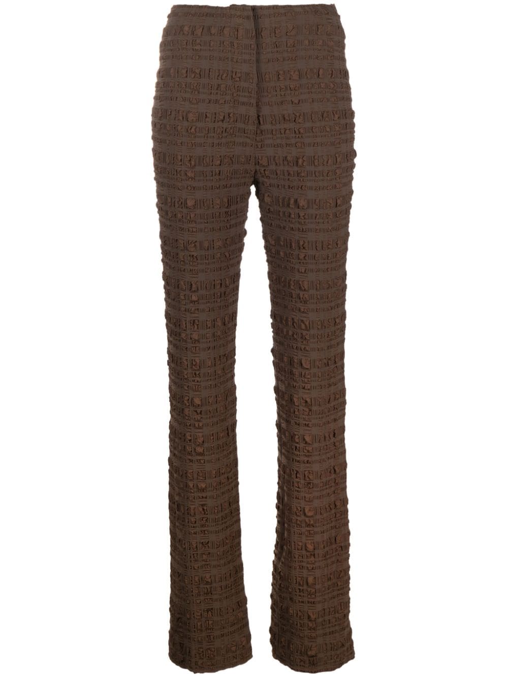 Nanushka Juna seersucker-texture slim-fit trousers - Brown von Nanushka