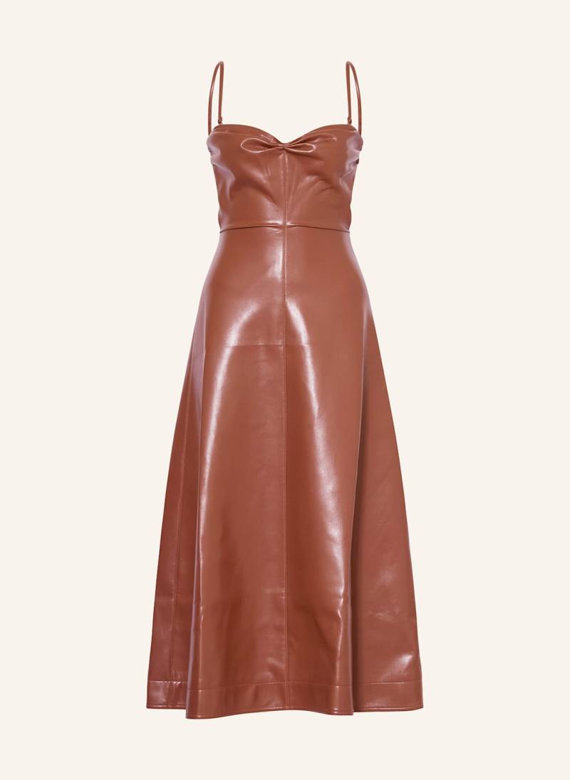 Nanushka Off-Shoulder-Kleid Iwona In Lederoptik braun von Nanushka