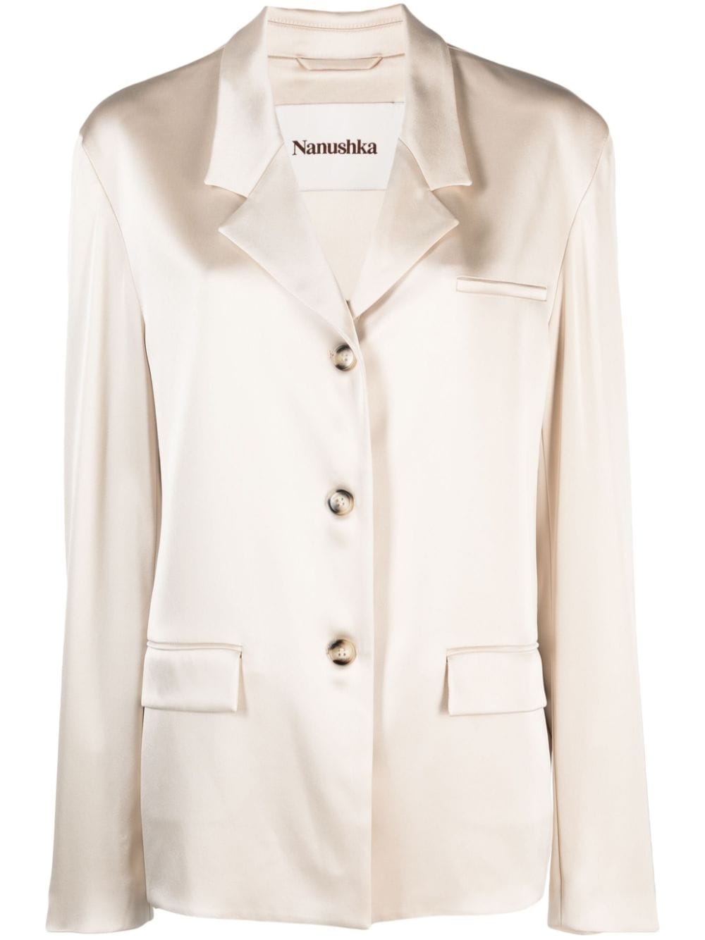 Nanushka Patri satin single-breasted blazer - Neutrals von Nanushka