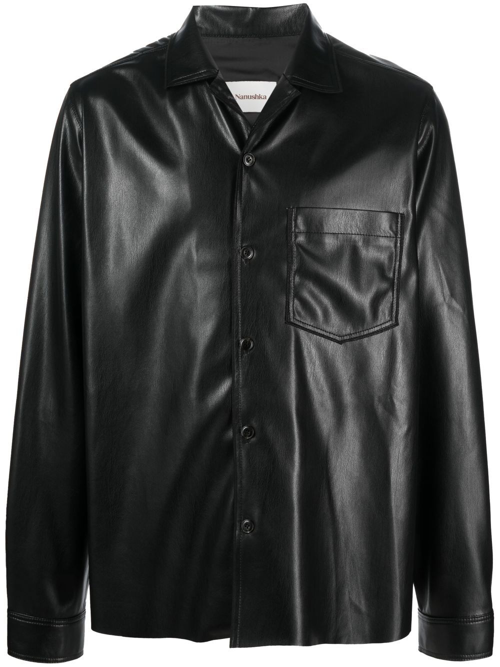 Nanushka coated-finish shirt jacket - Black von Nanushka