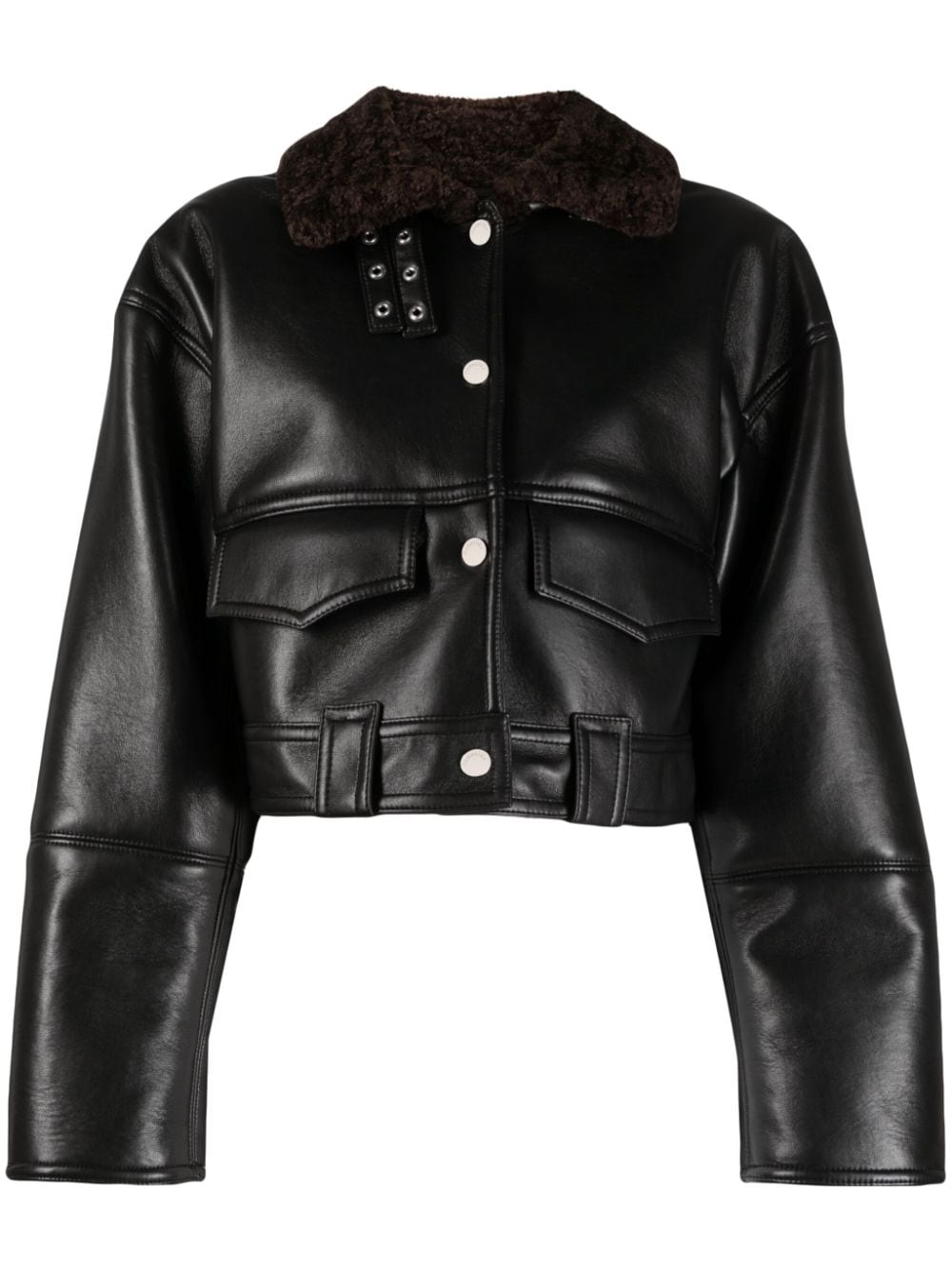 Nanushka cropped leather jacket - Black von Nanushka